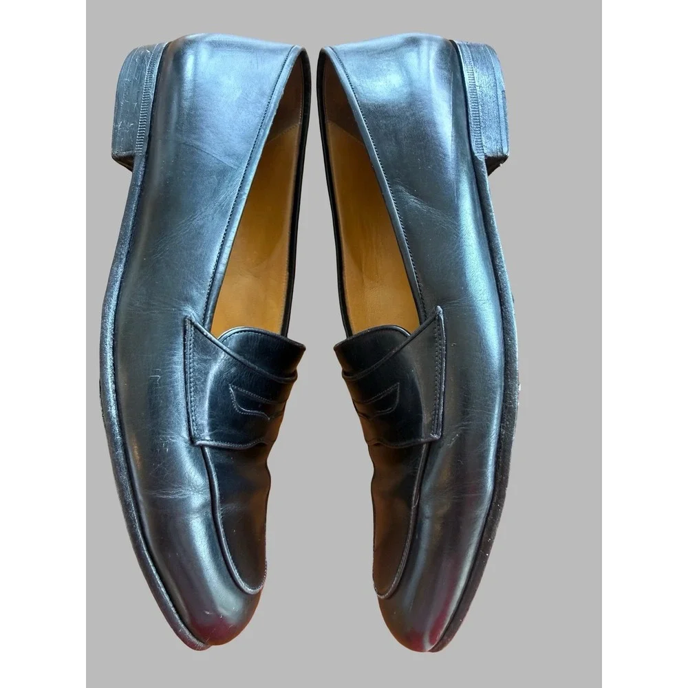 Cole Haan Men's 8.5M Black‎ Leather Penny Loafers Made in Italy Classic Shoes